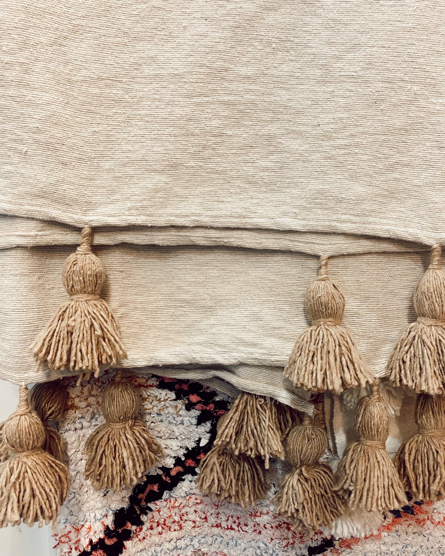Sand / caramel tassels Large