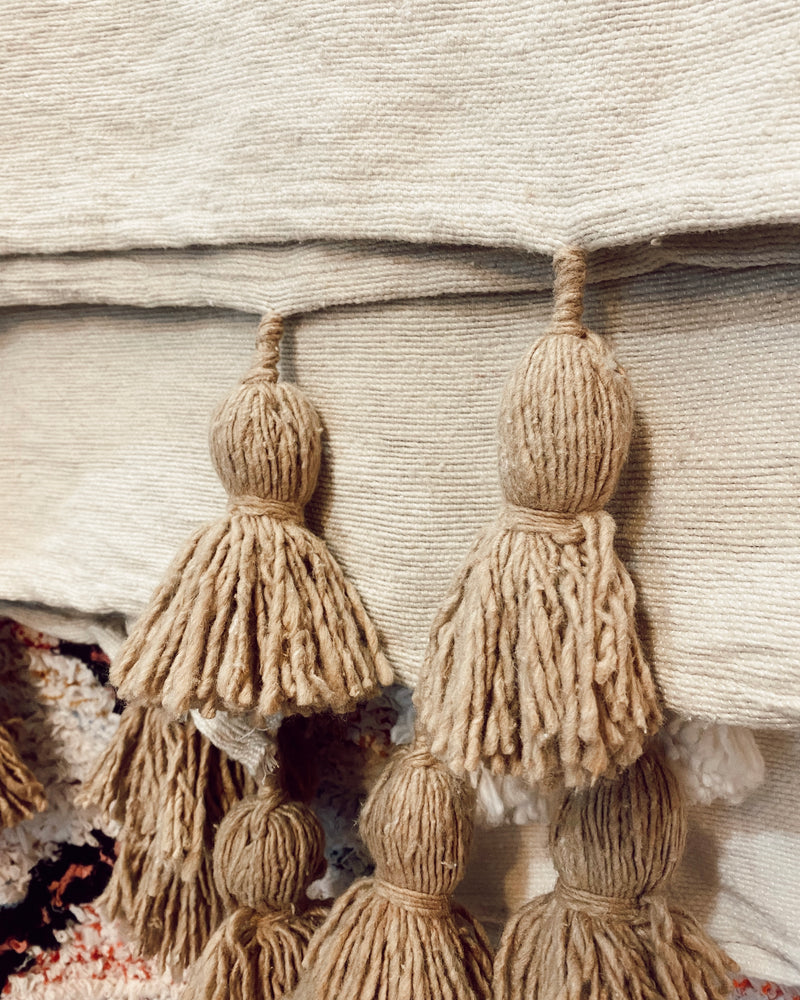 Sand / caramel tassels Large